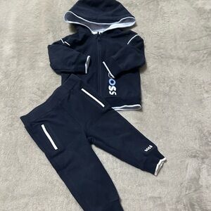 Boss Blue Sweatpants and zipper hoodie for Effortless Style